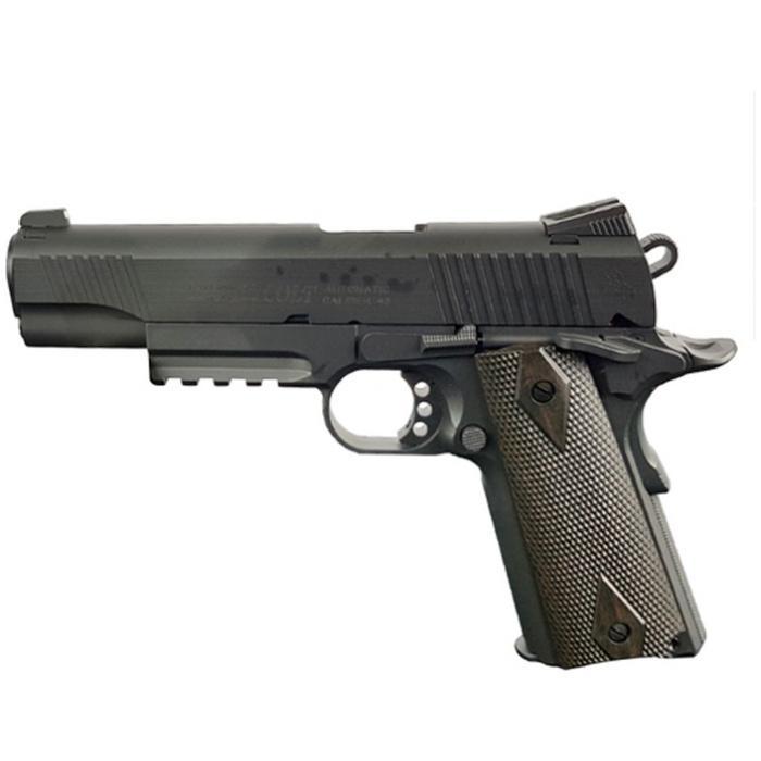Cybergun Colt 1911 (Rail) C02 Blowback Pistol Stainless Black