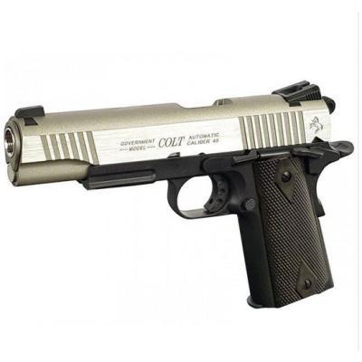 Colt 1911 Rail Co2 Blowback Pistol Dual Tone Silver/Black - Cybergun - 180531