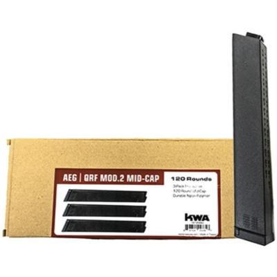 KWA QRF MOD2 Series Mid-Cap Magazine (3 Pack – 120 Rounds Each – Black)