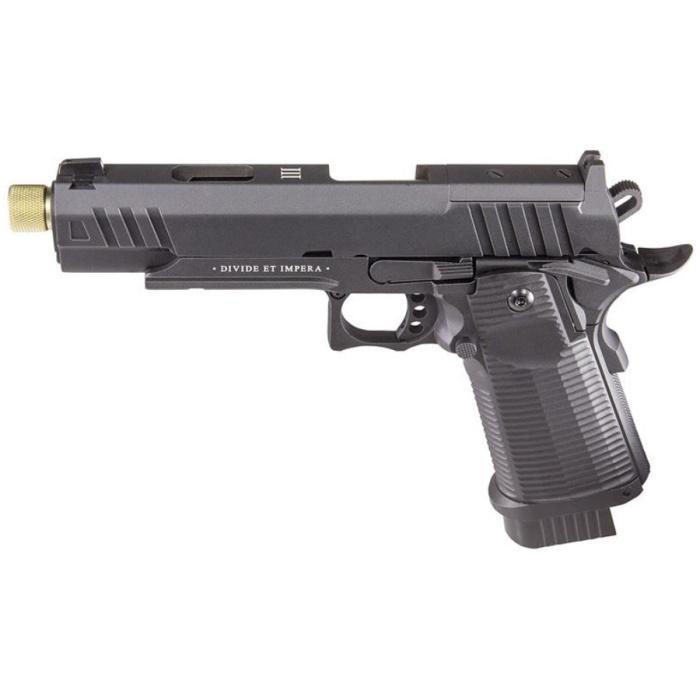 Secutor - LUDUS III - Hi-Capa 5.1 Custom Pistol (Gold Barrel - Co2 Powered - Gas Ready - Black)