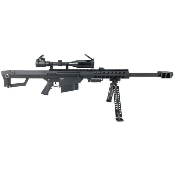 Snow Wolf M82A1 AEG Sniper Rifle Compact (with Hunter Scope and Bipod - Black - SW-01A-CQB)
