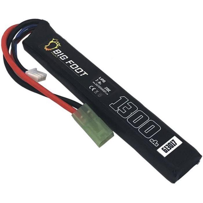 Big Foot Heat Lipo Battery 1300 mAh 7.4v 20c (Stick - 130mm)