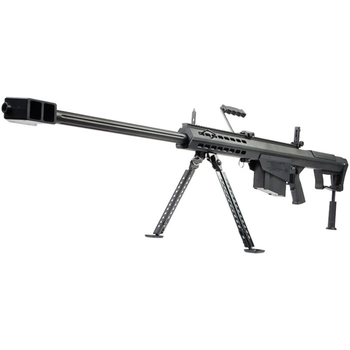 Snow Wolf Barrett M107A1 Electric AEG Sniper Rifle with Scope and Bipod Black - SW-13A)