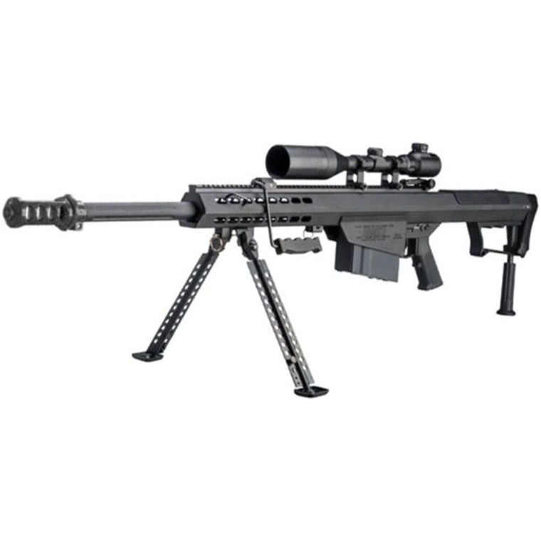 Snow Wolf Barrett M A Electric Aeg Sniper Rifle With Scope And Bipod Black Sw A
