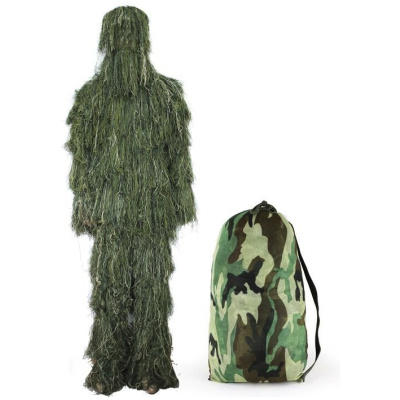 Big foot ghillie suit burrs camouflage woodland