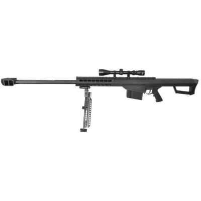 Galaxy - M82A1 Bolt Action Spring Sniper Rifle with Scope and Bipod Black