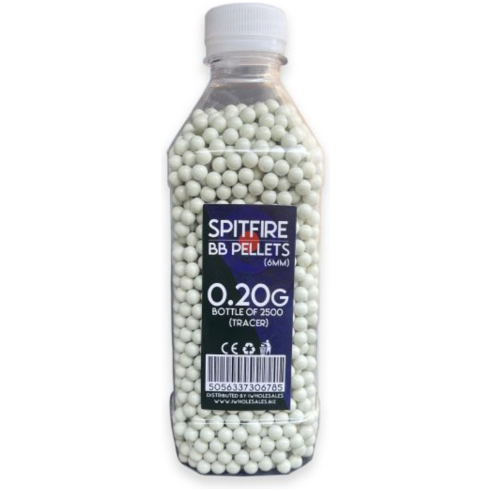 Spitfire Tracer BB Pellets 0.20g (Green - 2500 Bottle - White)