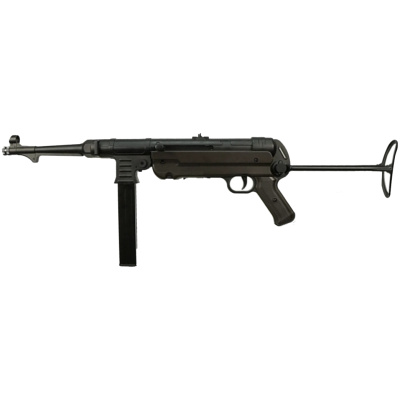 Replica of the German SMG MP40 Schmeisser from world war II with licensed markings. The replica is completely metal and robust, and the stock is foldable. The package includes an 8.4V battery with a charger and a mid-cap magazine with a capacity of 55BBs with a small BB loader. • Full Metal replica • Battery and charger included • Magazine capacity 55BB • 1 year warranty
