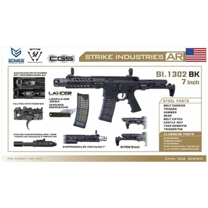 Strike Industries x EMG 7 AR Strike Oppressor M4 Short Barrel Gas Blowback by Cyma (MWS - SI.1302 BK) - Image 4