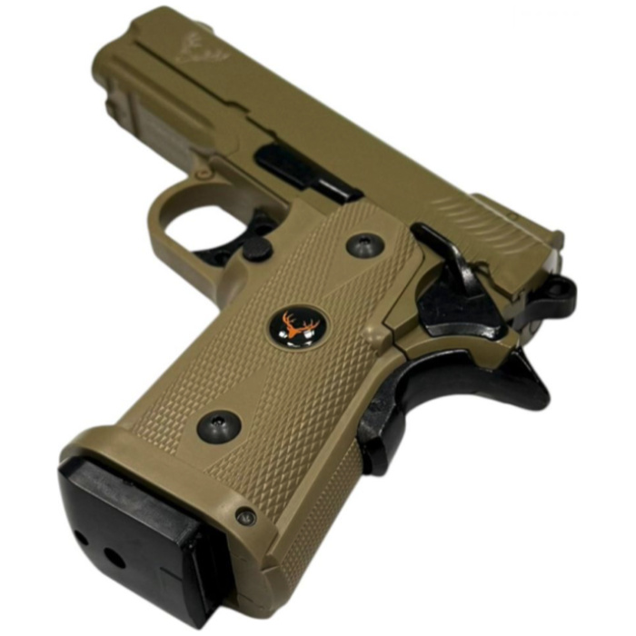 Huntsman 3.8 Hi-Capa Gas Blowback Pistol with Pistol Case (Metal Slide - ABS Body - Tan - HG2) - Image 2