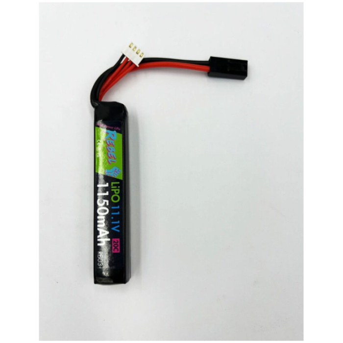 Rebel Battery - 1150mAh Lipo 11.1V 20C Stick - Mini Tamiya