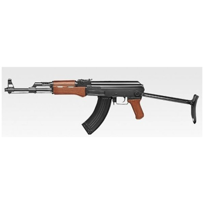 Tokyo Marui AK47S with Folding Stock and Plastic Wood Airsoft Gun AEG