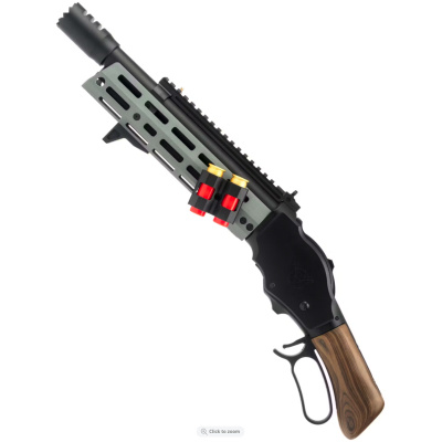 Golden Eagle M1887 Gas Shell Ejecting Lever-Action Shotgun; Space Shorty, Black / Grey