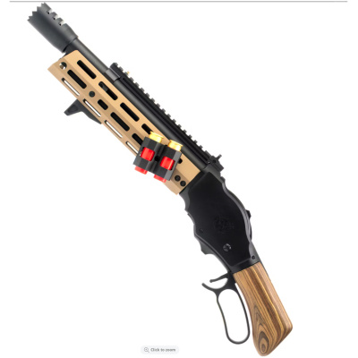 Golden Eagle M1887 Gas Shell Ejecting Lever-Action Shotgun; Space Shorty, Black / Bronze