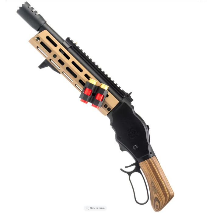 Golden Eagle M1887 Gas Shell Ejecting Lever-Action Shotgun; Space Shorty, Black / Bronze