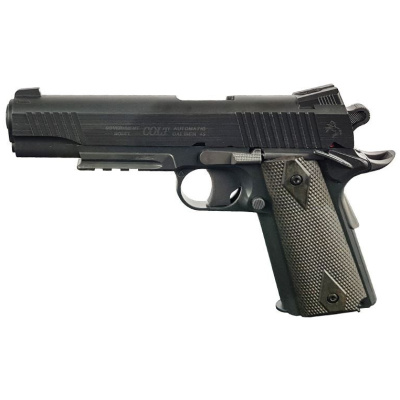 Colt 1911 (Rail) Co2 Pistol (Black - Fixed Metal Slide - Cybergun - 180314)