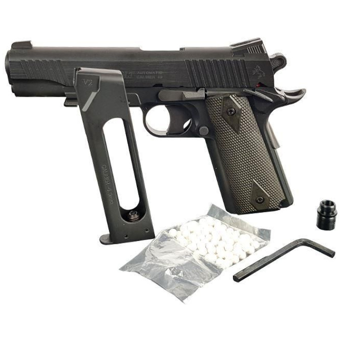 Colt 1911 (Rail) Co2 Pistol (Black - Fixed Metal Slide - Cybergun - 180314) - Image 2