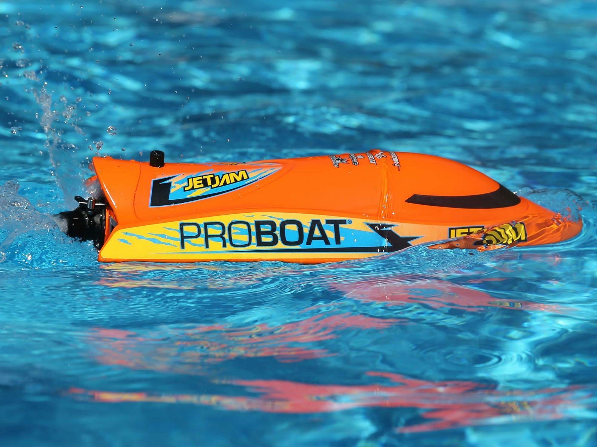 ORANGE Jet Jam V2 12" Self-Righting Pool Racer Brushed RTR - Image 9