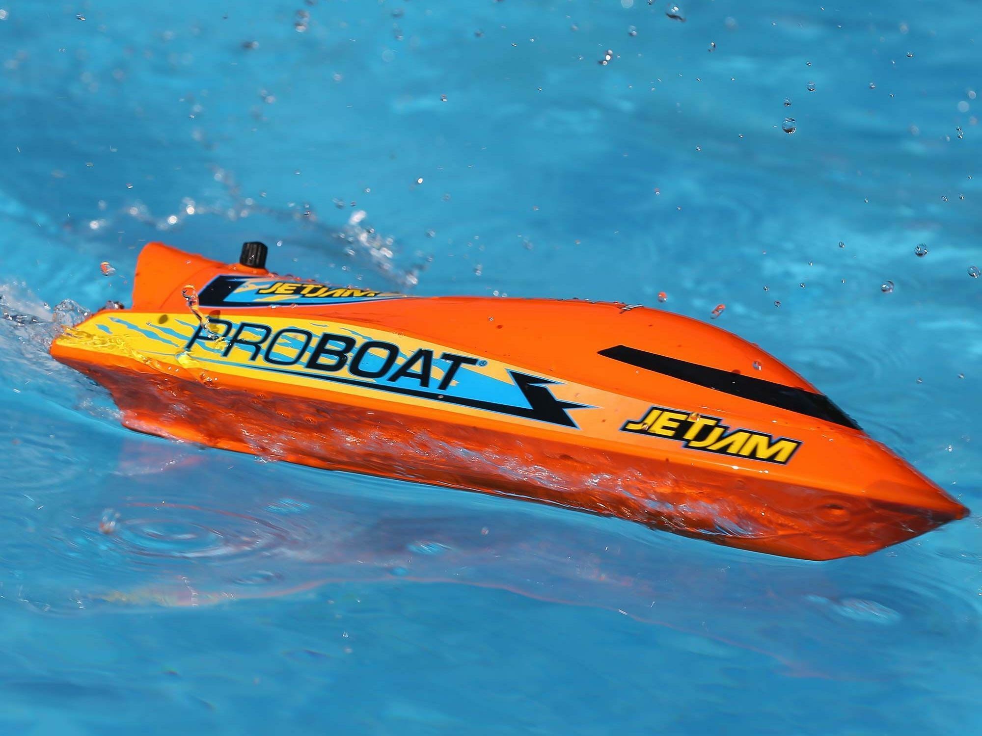 ORANGE Jet Jam V2 12" Self-Righting Pool Racer Brushed RTR - Image 10