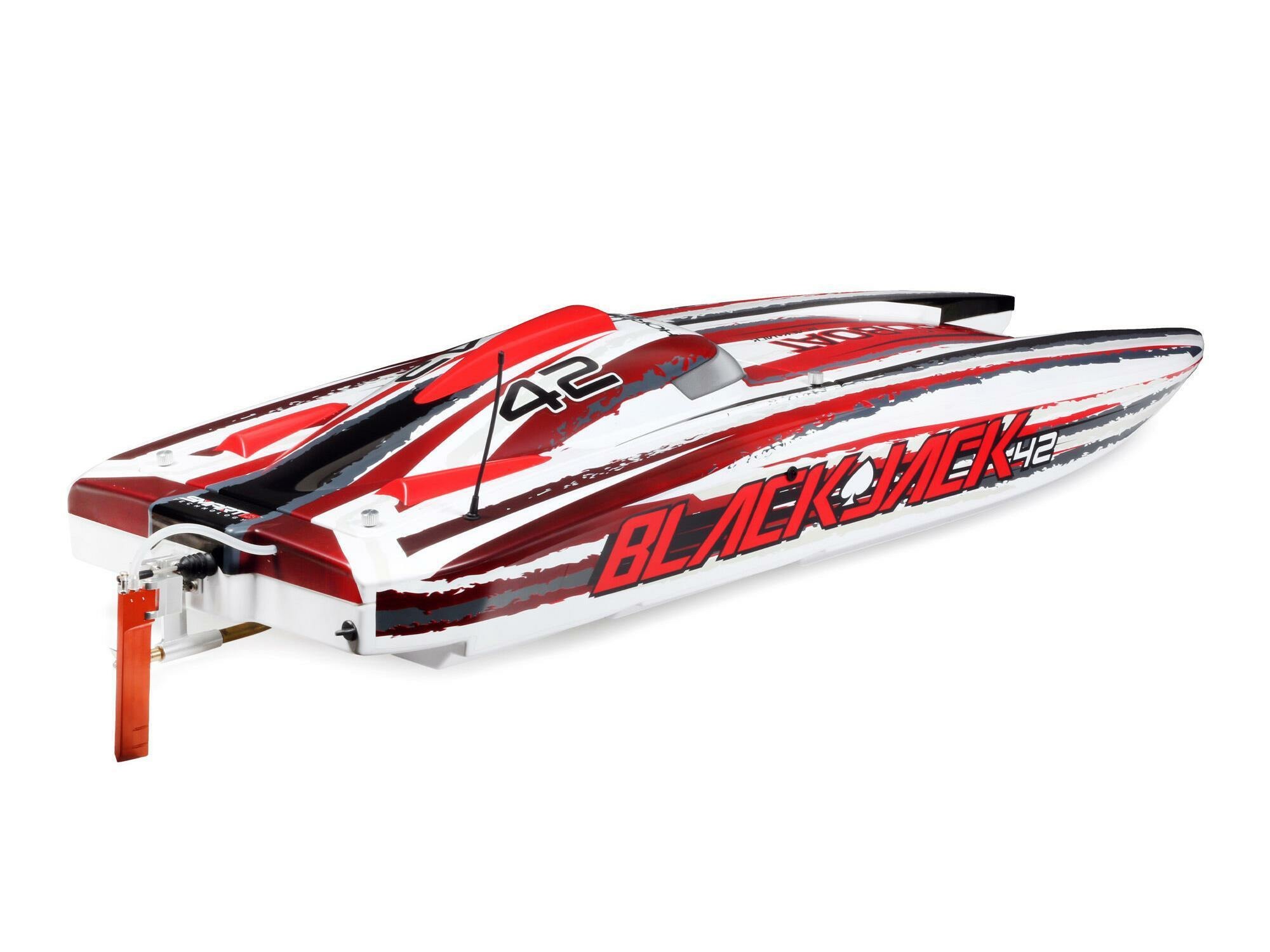 white and red Blackjack 42" 8S Brushless Catamaran RTR - Image 2