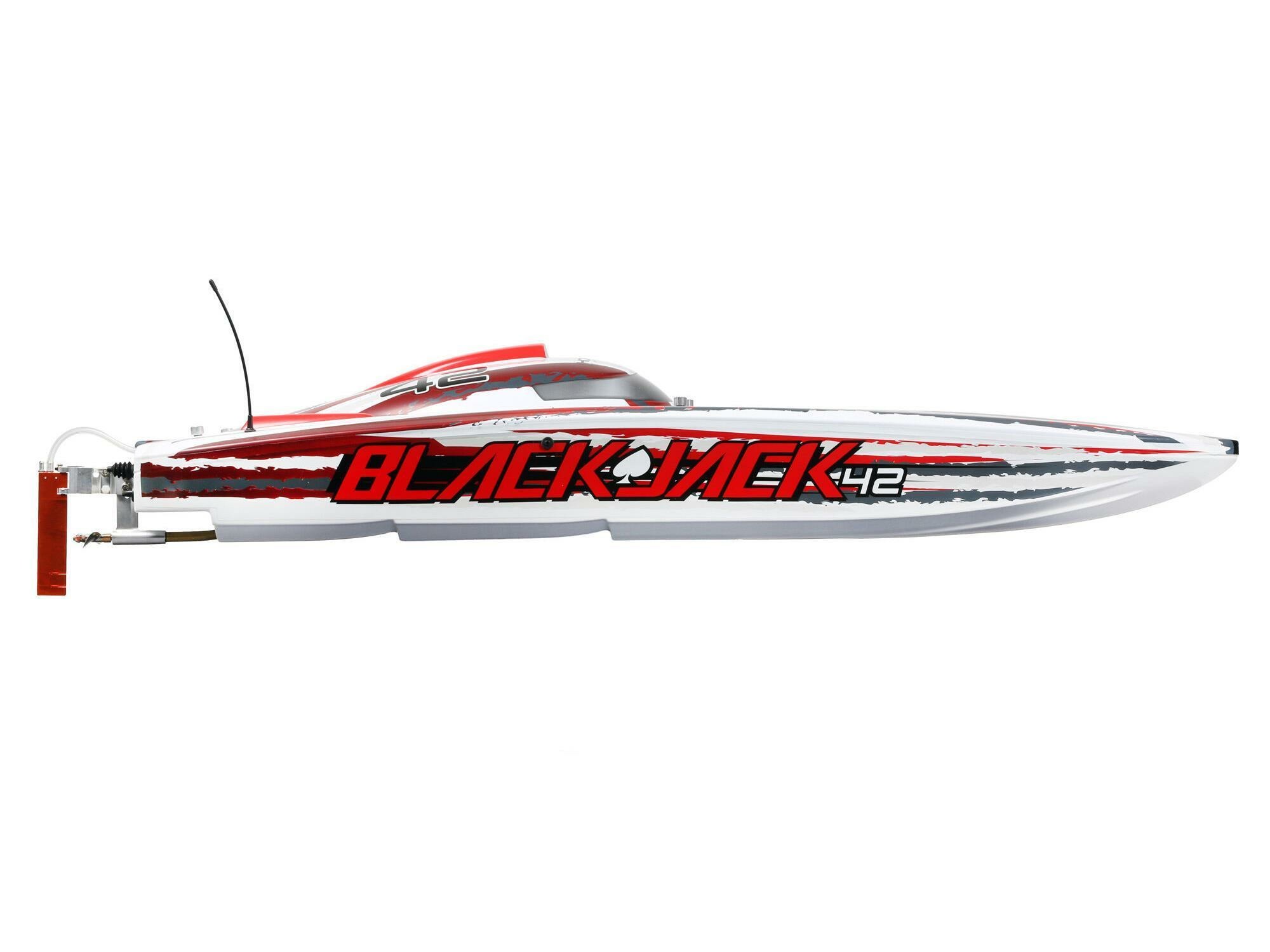 white and red Blackjack 42" 8S Brushless Catamaran RTR - Image 5