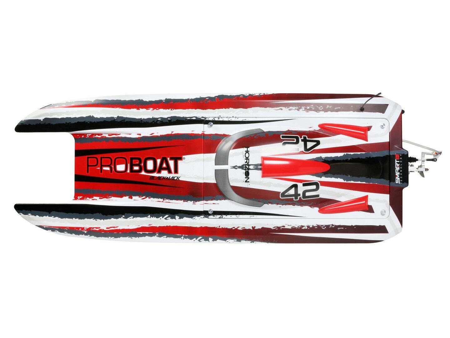 white and red Blackjack 42" 8S Brushless Catamaran RTR - Image 8