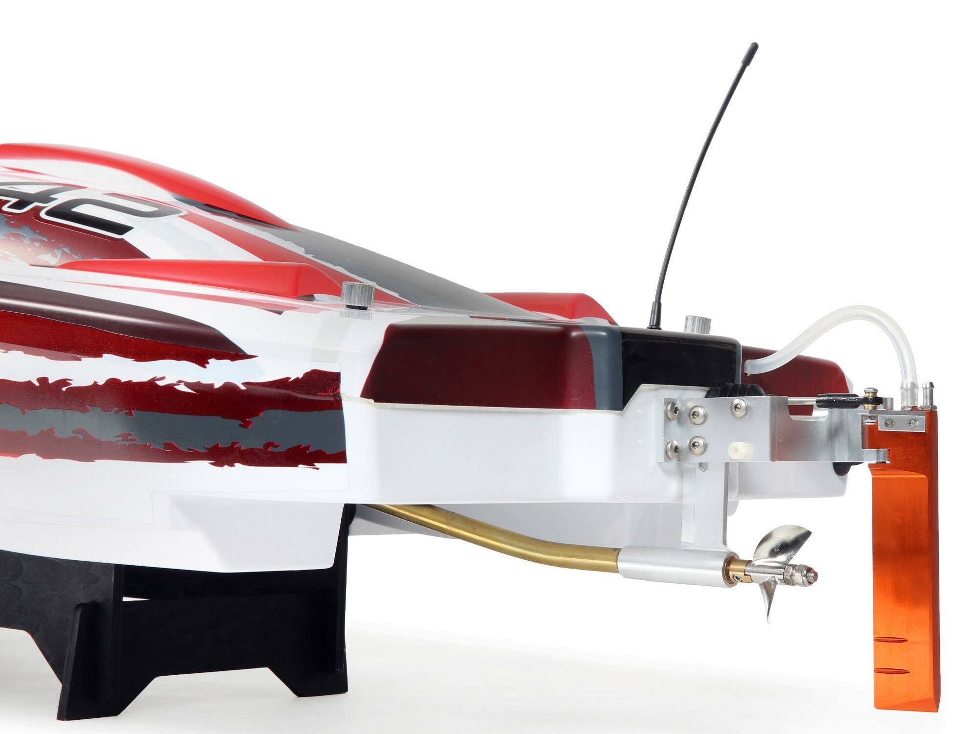 white and red Blackjack 42" 8S Brushless Catamaran RTR - Image 12
