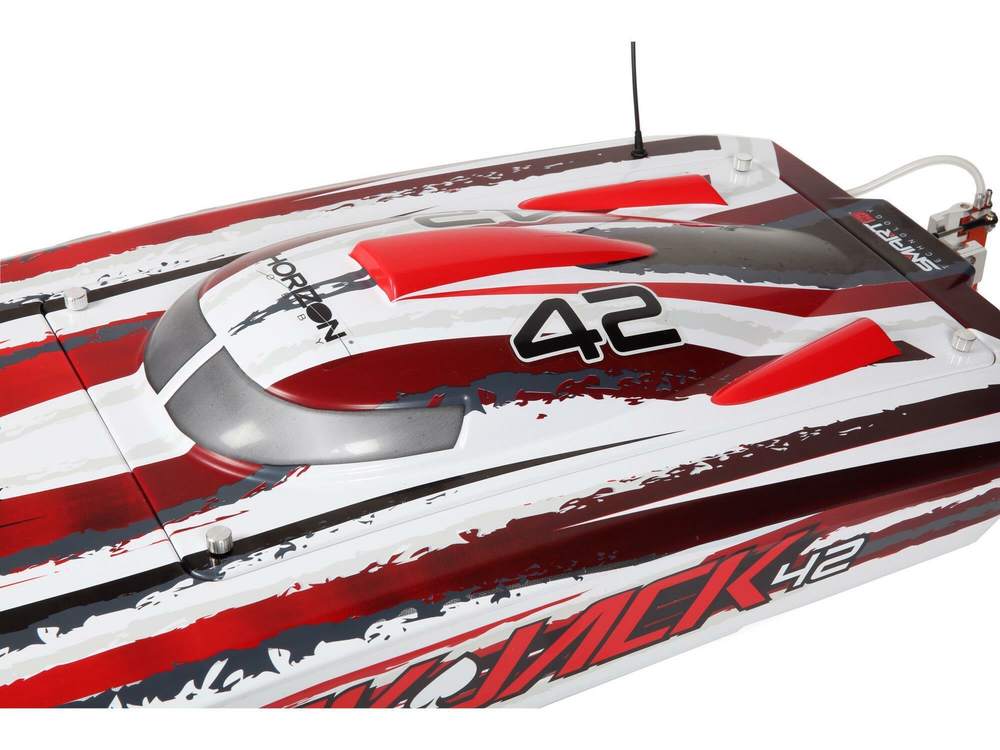 white and red Blackjack 42" 8S Brushless Catamaran RTR - Image 9