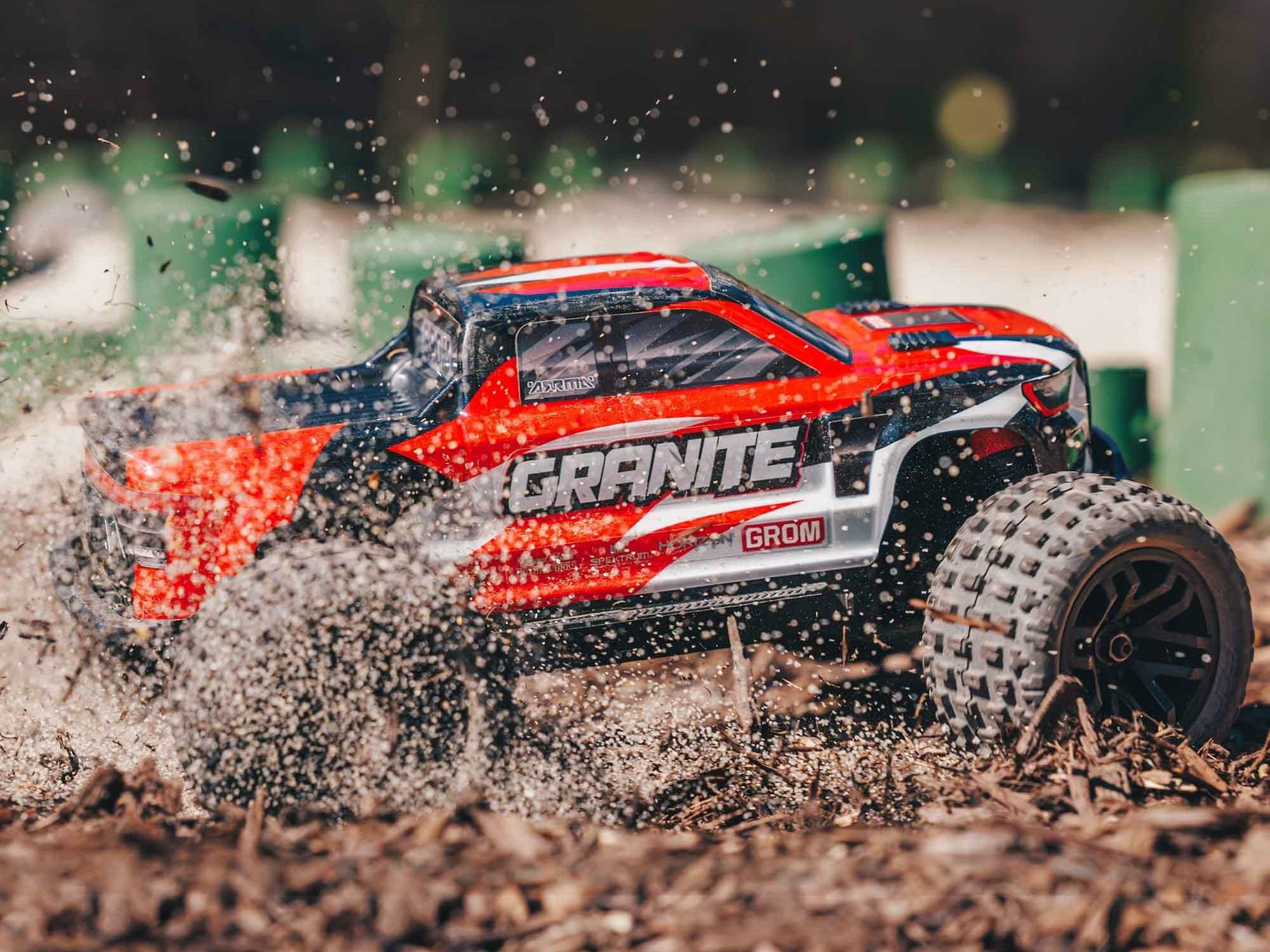 ARRMA 1/18 GRANITE GROM MEGA 4X4 MT with Battery & Charger Red - Image 9