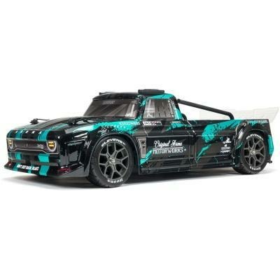 black and teal 1/8 INFRACTION 3S 4X4 BLX Resto-Mod Truck RTR