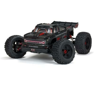 black 1/5 OUTCAST 8S 4X4 BLX EXB Stunt Truck RTR