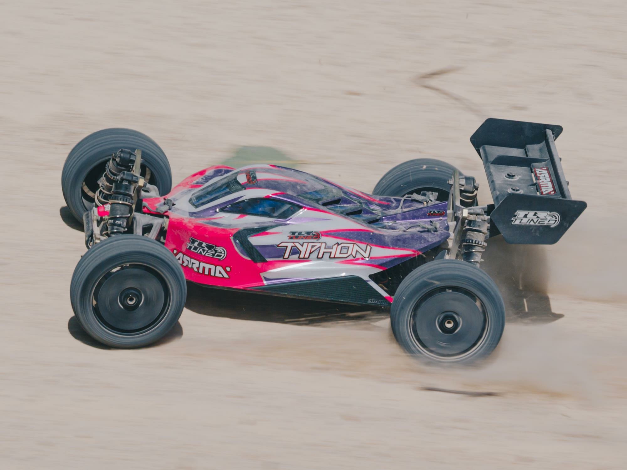 pink and purple 1/8 TLR TUNED TYPHON Race Ready Roller - Image 26