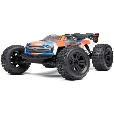 orange and blue 1/8 KRATON 6S V6 4X4 BLX Speed Monster Truck RTR