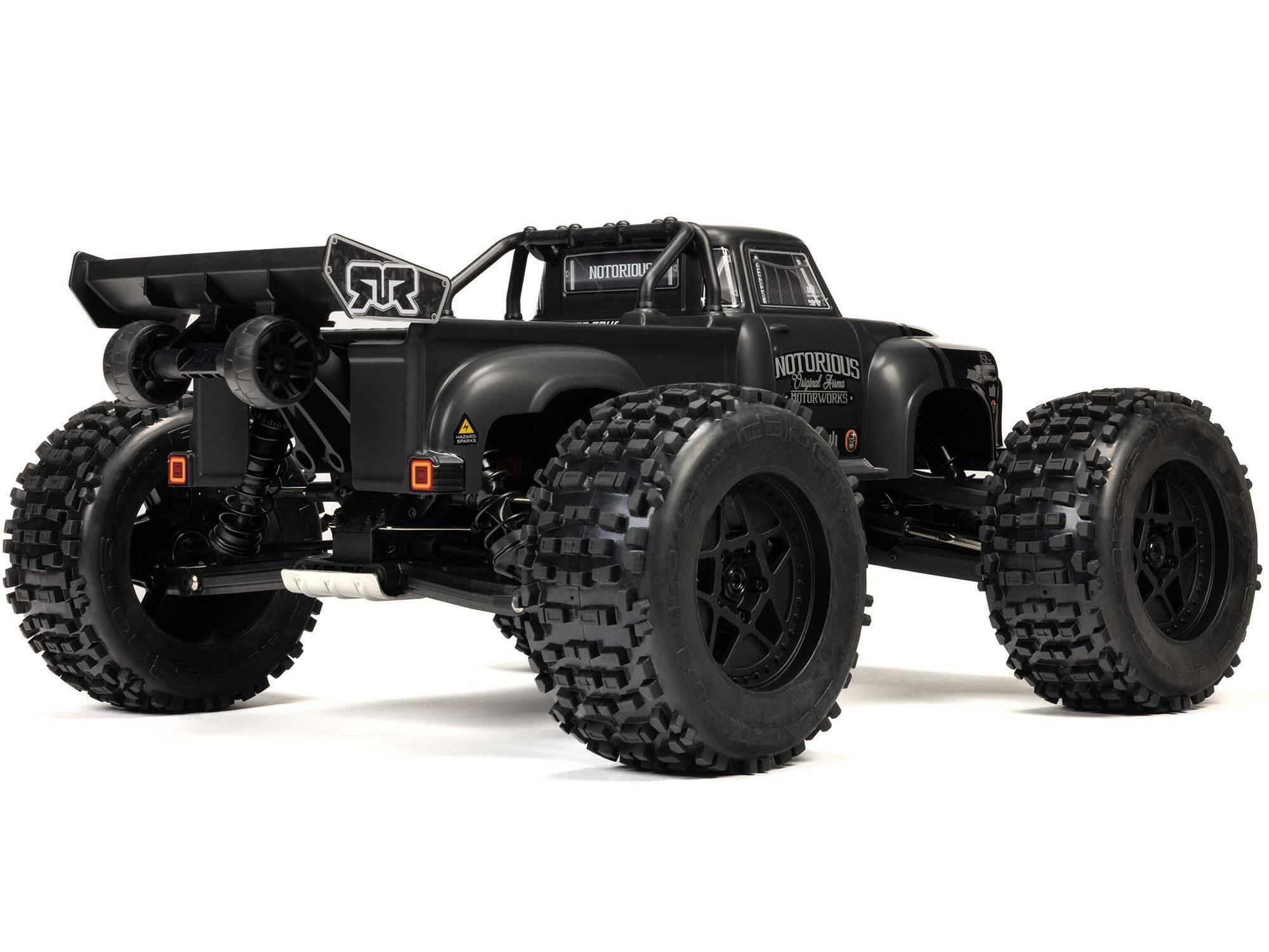 black 1/8 NOTORIOUS 6S V6 4X4 BLX Stunt Truck RTR - Image 2