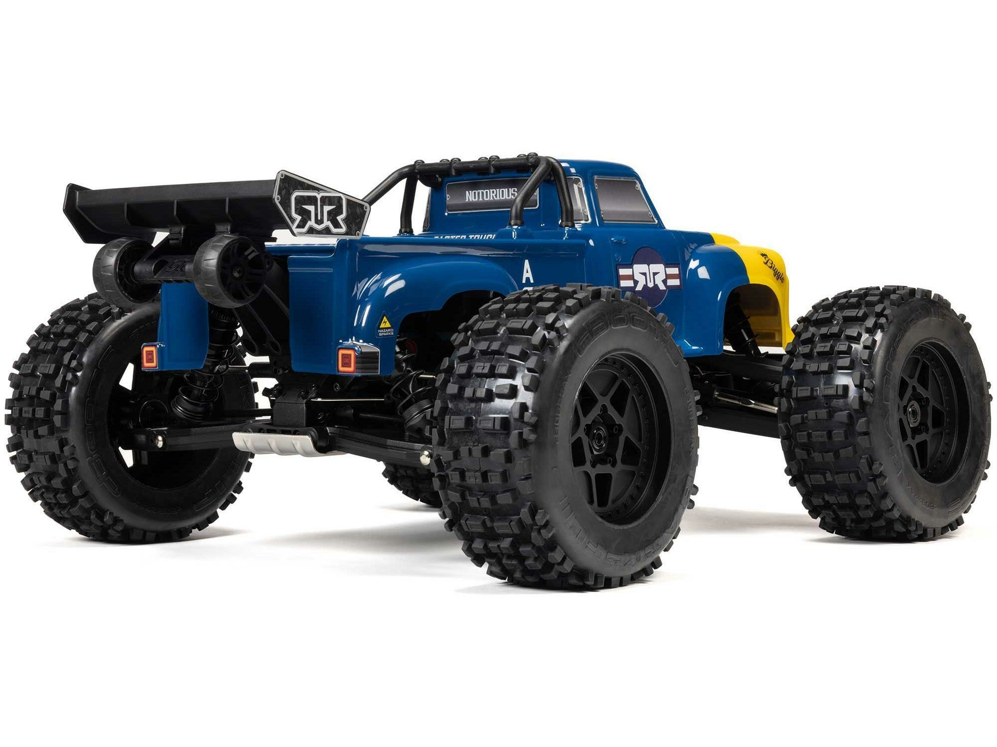 blue 1/8 NOTORIOUS 6S V6 4X4 BLX Stunt Truck RTR - Image 2