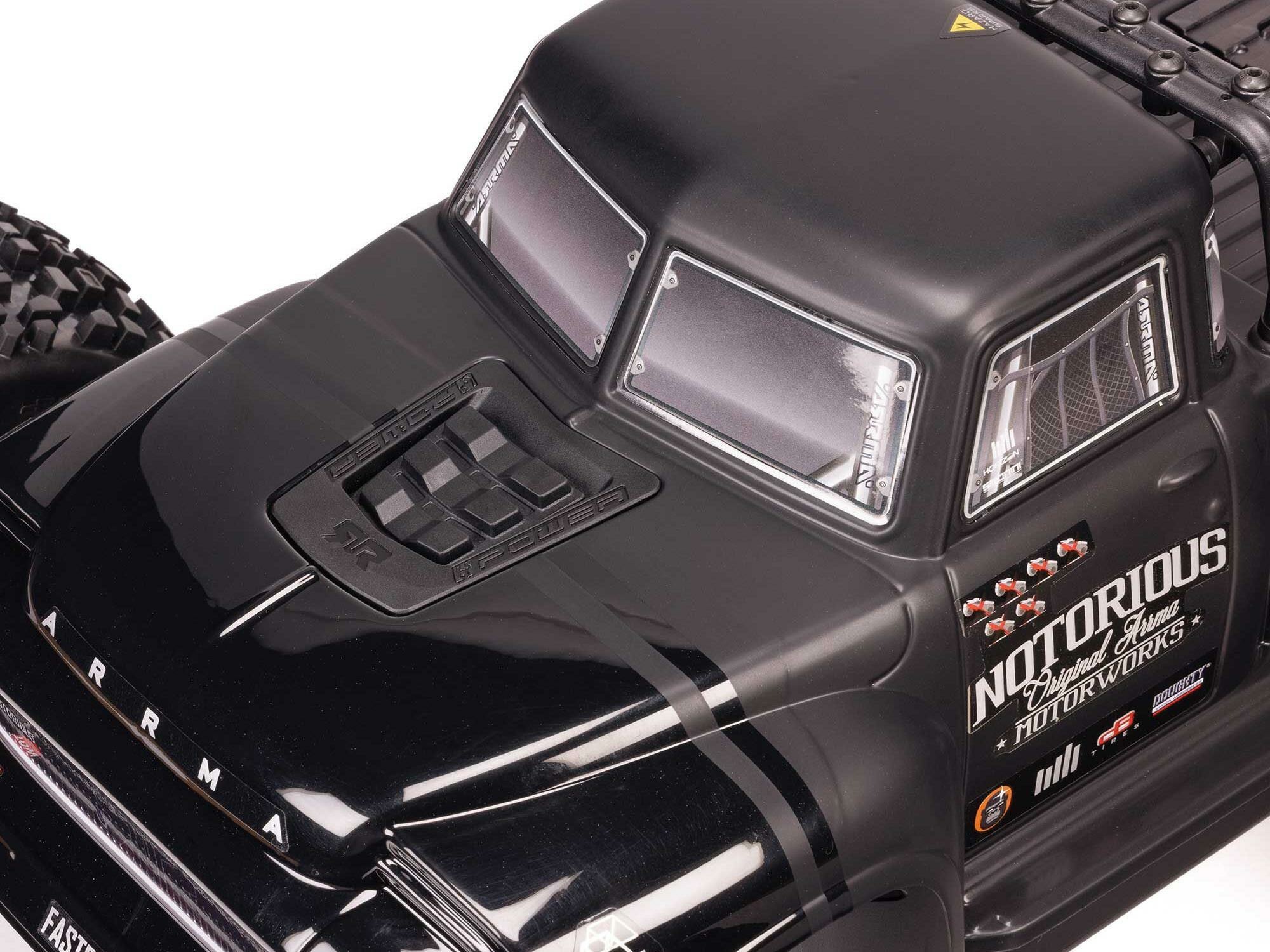 blue 1/8 NOTORIOUS 6S V6 4X4 BLX Stunt Truck RTR - Image 13
