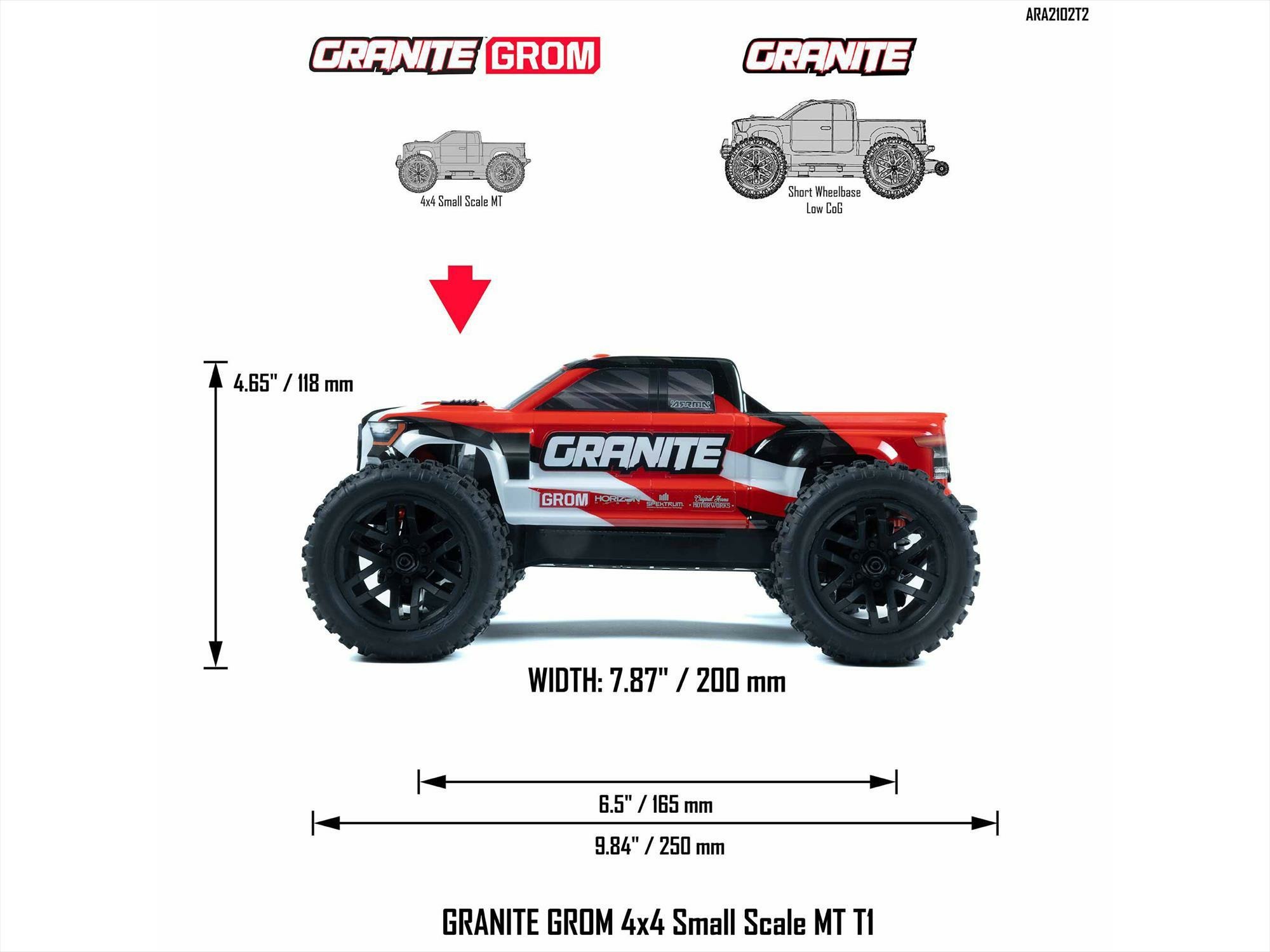 red 1/18 GRANITE GROM MEGA 4X4 MT with Battery & Charger - Image 18