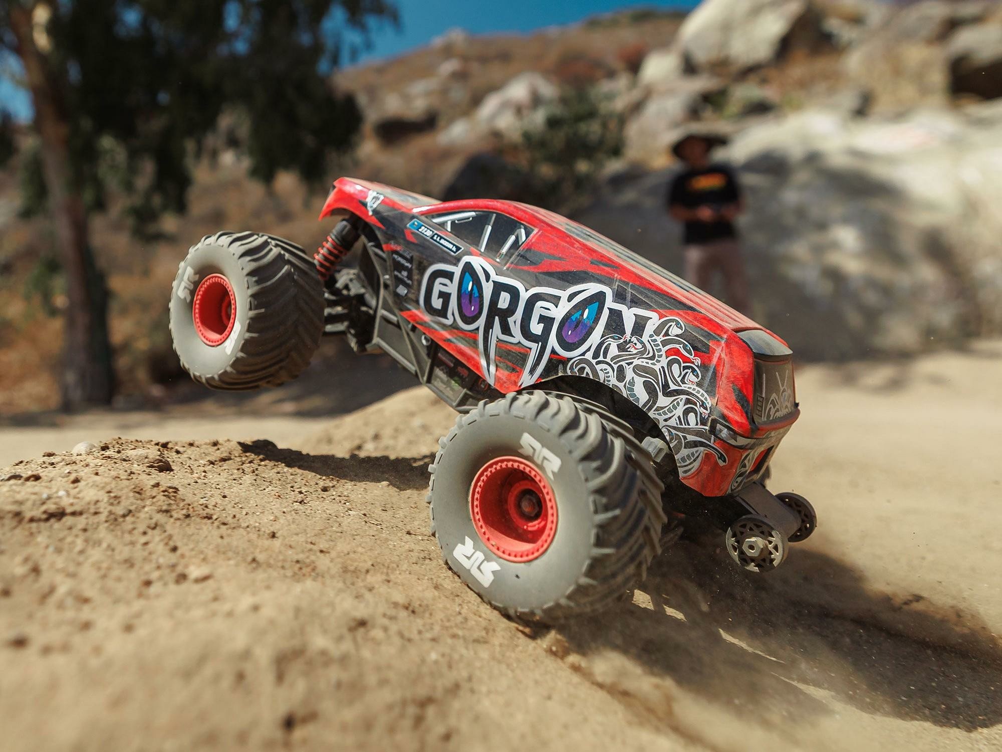 red ARRMA 1/16 GORGON GROM 4X4 brushed RTR Monster Truck - Image 15