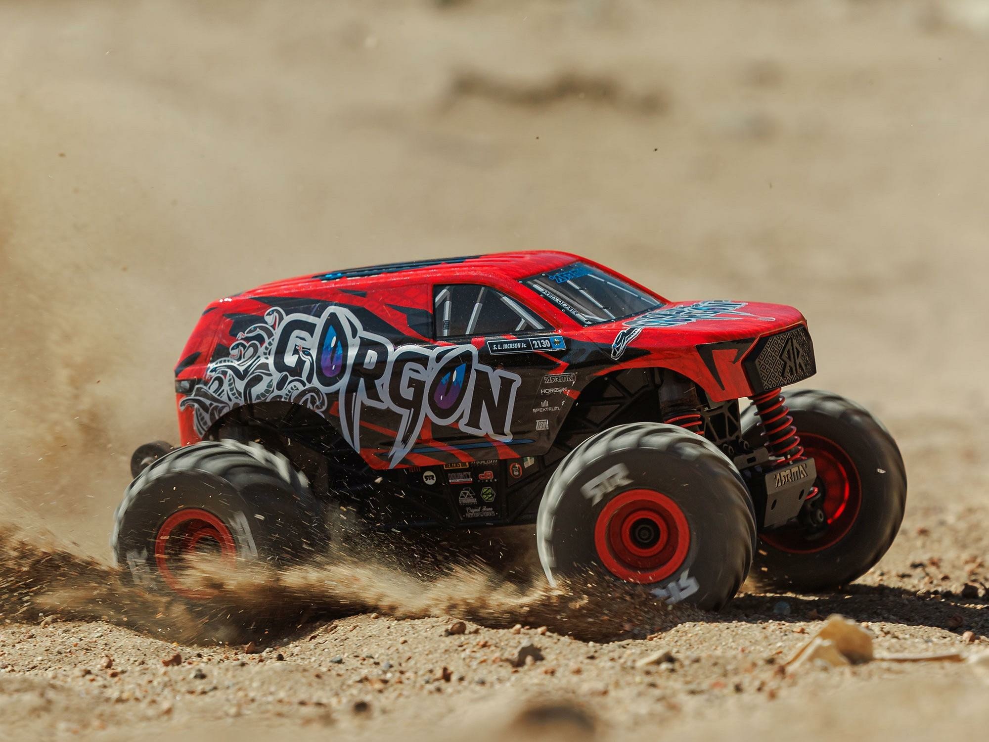red ARRMA 1/16 GORGON GROM 4X4 brushed RTR Monster Truck - Image 17