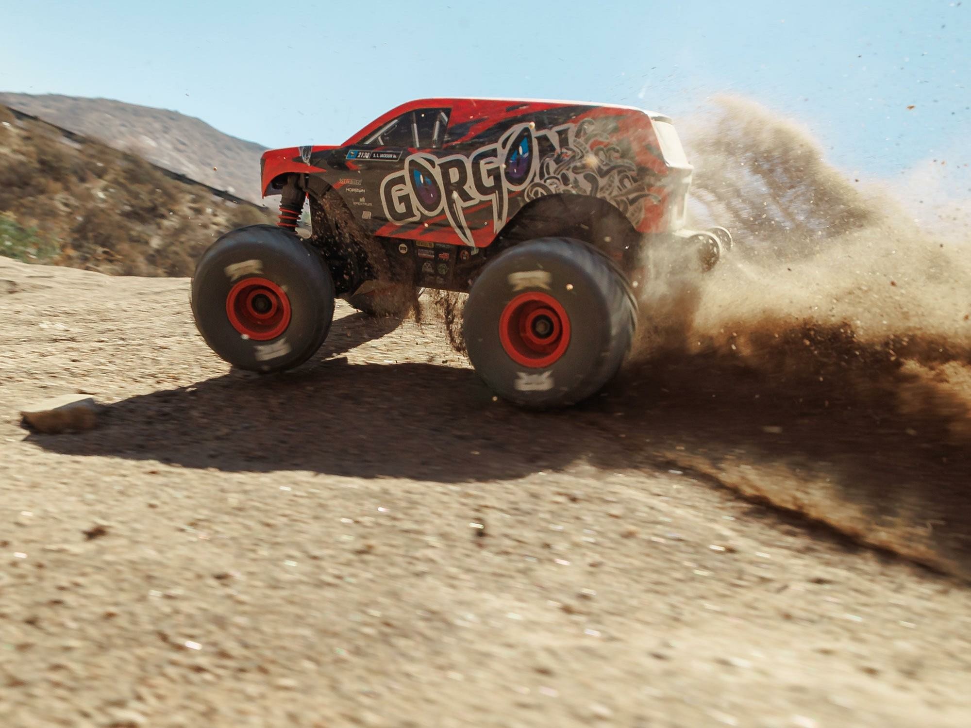 red ARRMA 1/16 GORGON GROM 4X4 brushed RTR Monster Truck - Image 18