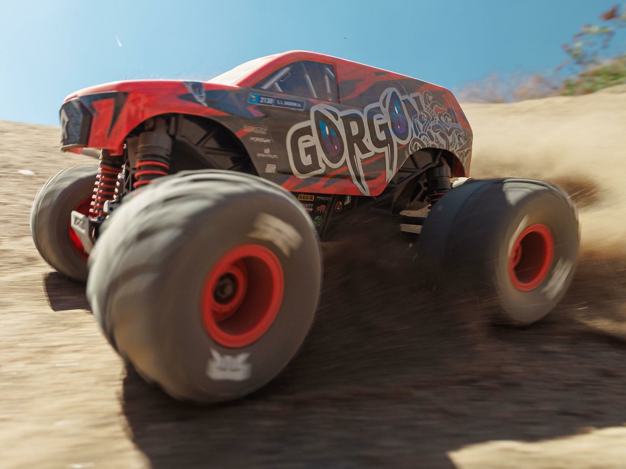red ARRMA 1/16 GORGON GROM 4X4 brushed RTR Monster Truck - Image 19