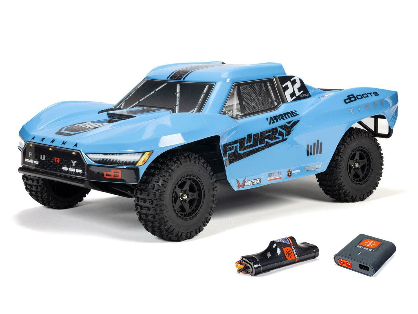 BLUE 1/10 FURY MEGA 550 4X2 SCT WITH BATTERY AND CHARGER