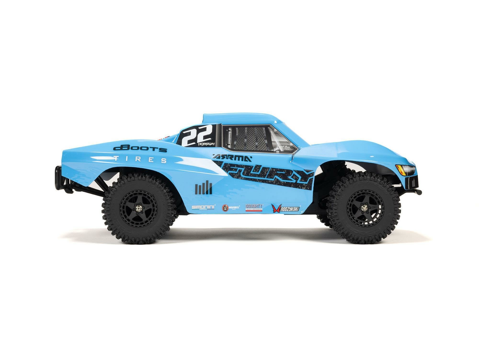 BLUE 1/10 FURY MEGA 550 4X2 SCT WITH BATTERY AND CHARGER - Image 4