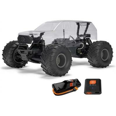CLEAR 1/10 GORGON 2WD RTA Kit Brushed Monster Truck WITH BATTERY AND CHARGER