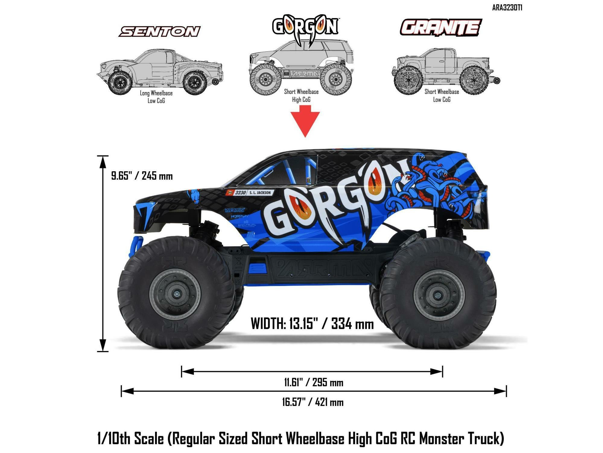 blue 1/10 GORGON MEGA 550 2WD MT no battery and charger - Image 26