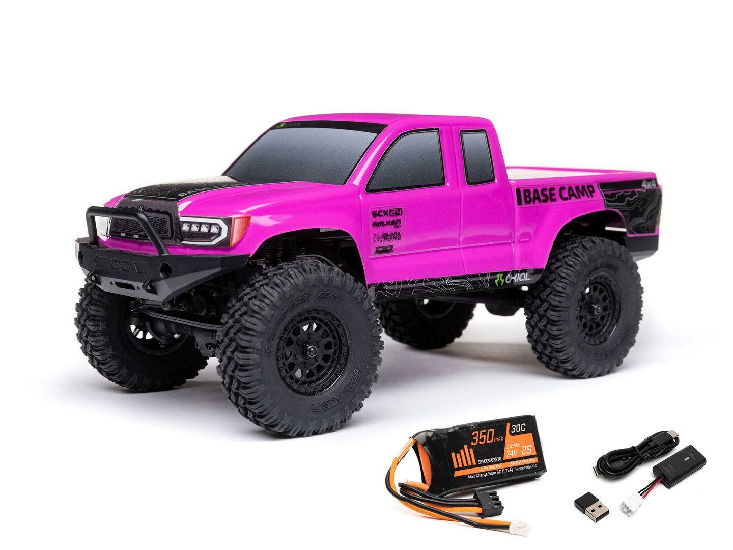 pink 1/24 SCX24 Base Camp 4WD Rock Crawler RTR