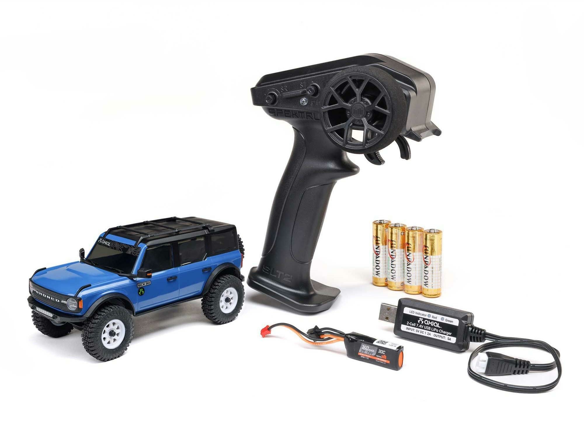 blue 1/30 SCX30 Ford Bronco 4X4 RTR Rock Crawler - Image 9
