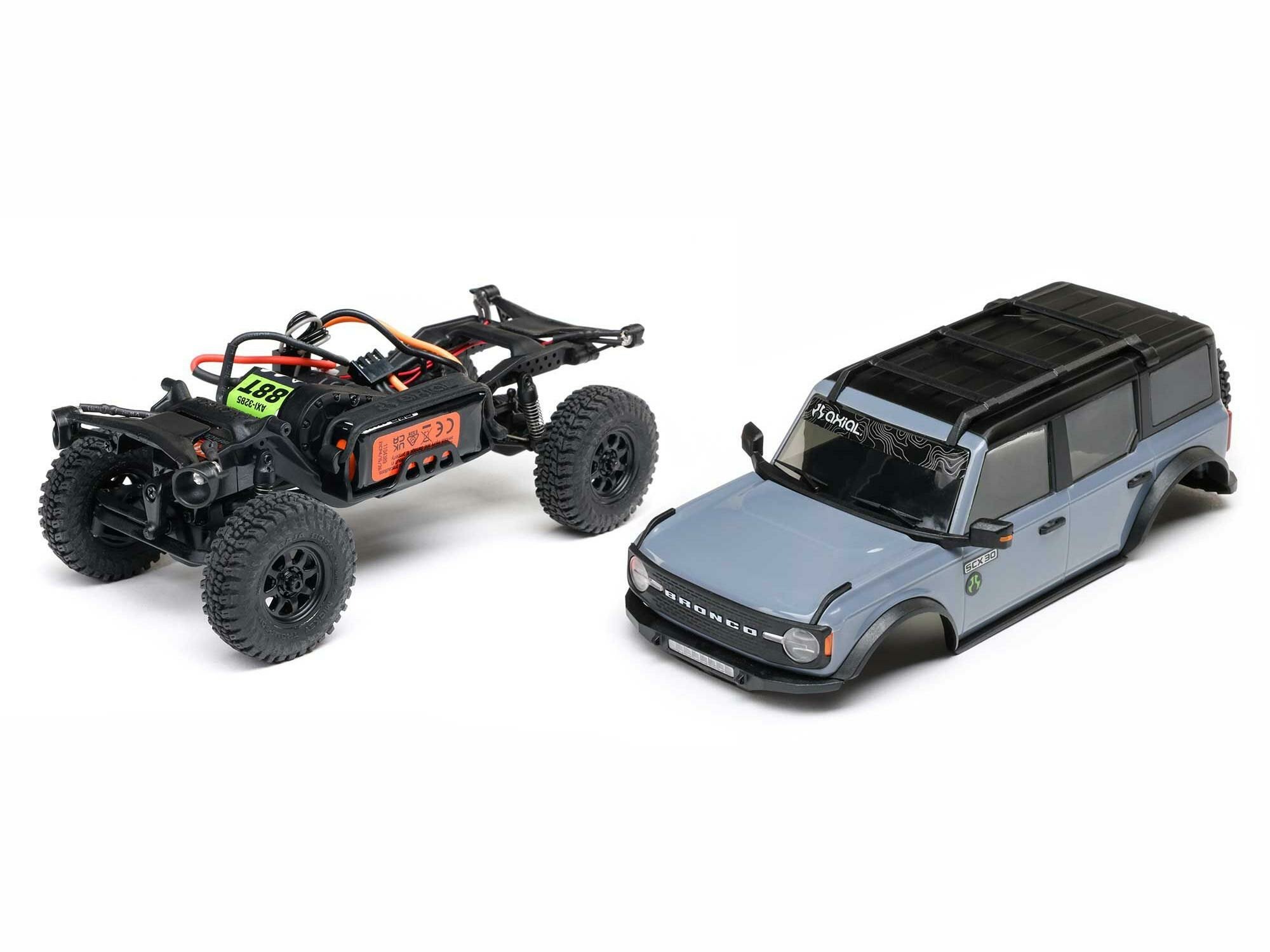grey 1/30 SCX30 Ford Bronco 4X4 RTR Rock Crawler - Image 7