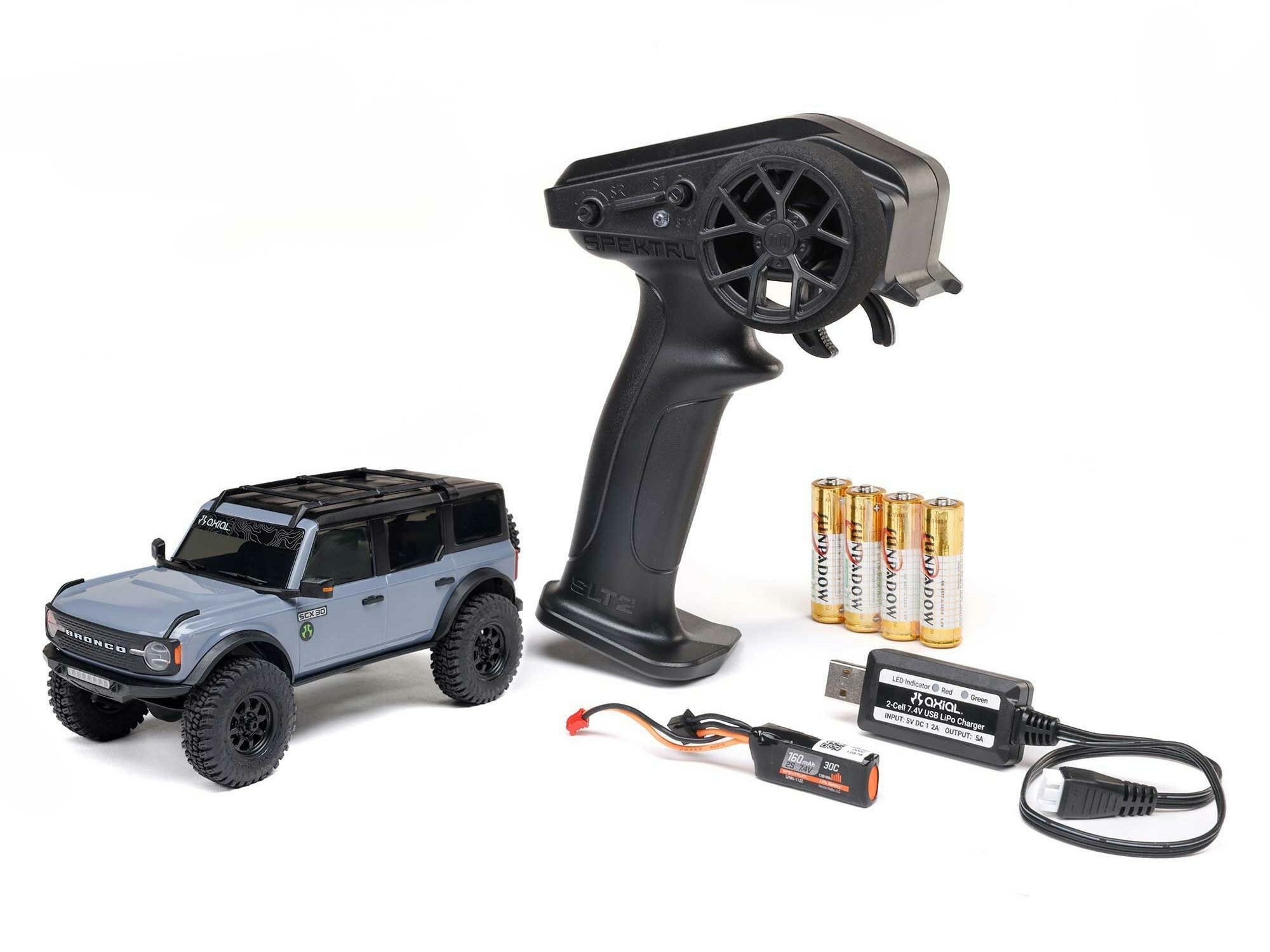 grey 1/30 SCX30 Ford Bronco 4X4 RTR Rock Crawler - Image 8