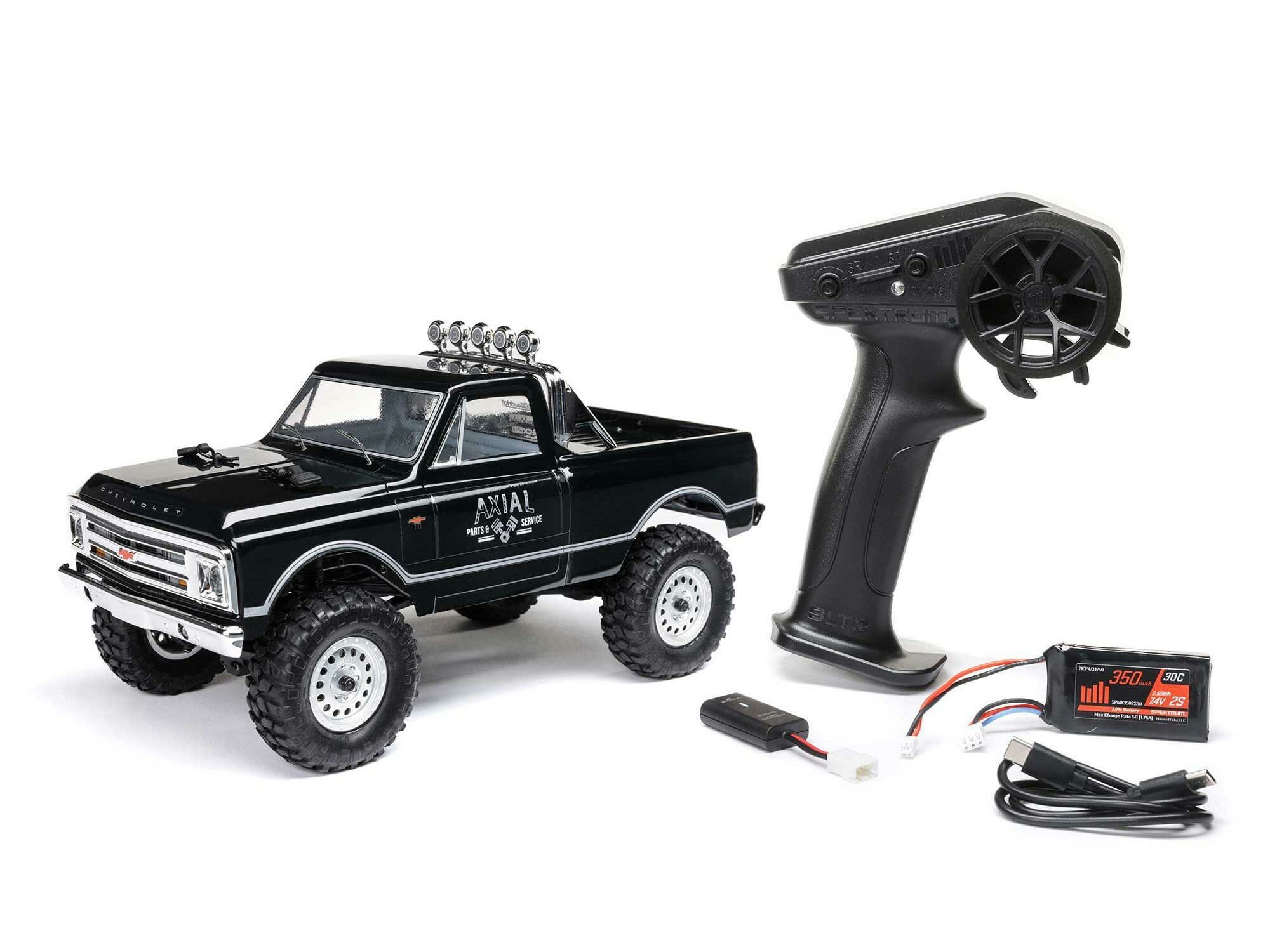 black 1/24 SCX24 1967 Chevrolet C10 4WD Rock Crawler RTR - Image 13